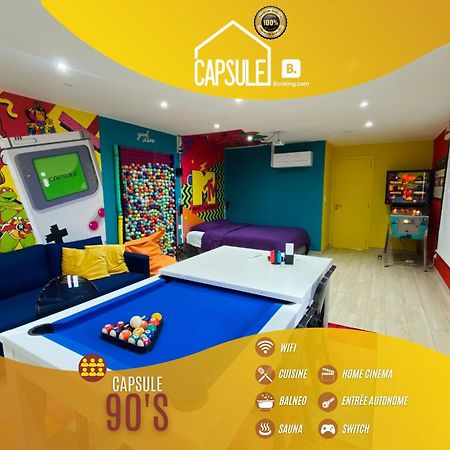 Capsule 90'S - Balneo - Sauna - Flipper - Billard - Netflix - Nintendo Switch & Jeux - Mons Dış mekan fotoğraf